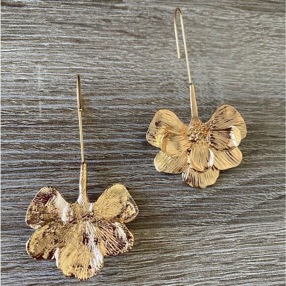 Bohemian flower drop earrings M119 - Picture 3 of 4